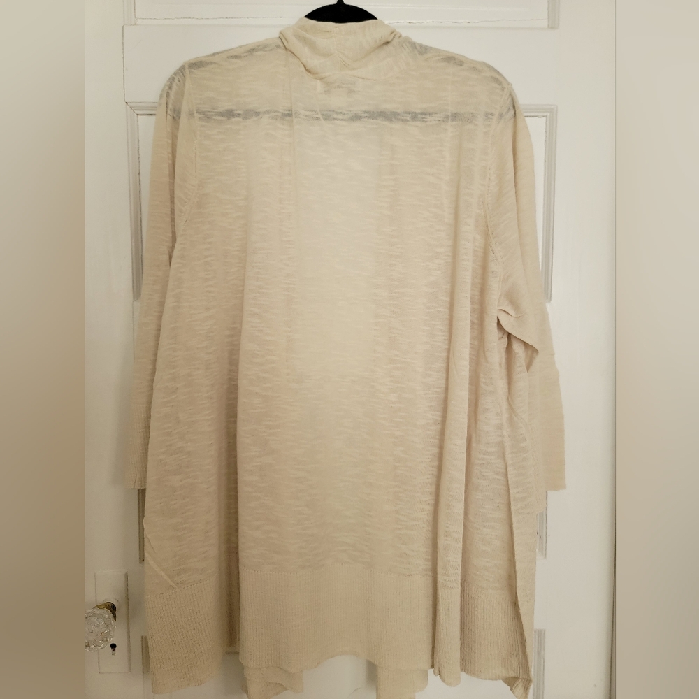 Coldwater Creek Cream Cardigan Sweater Lightweight Open-Front - Picture 2 of 9